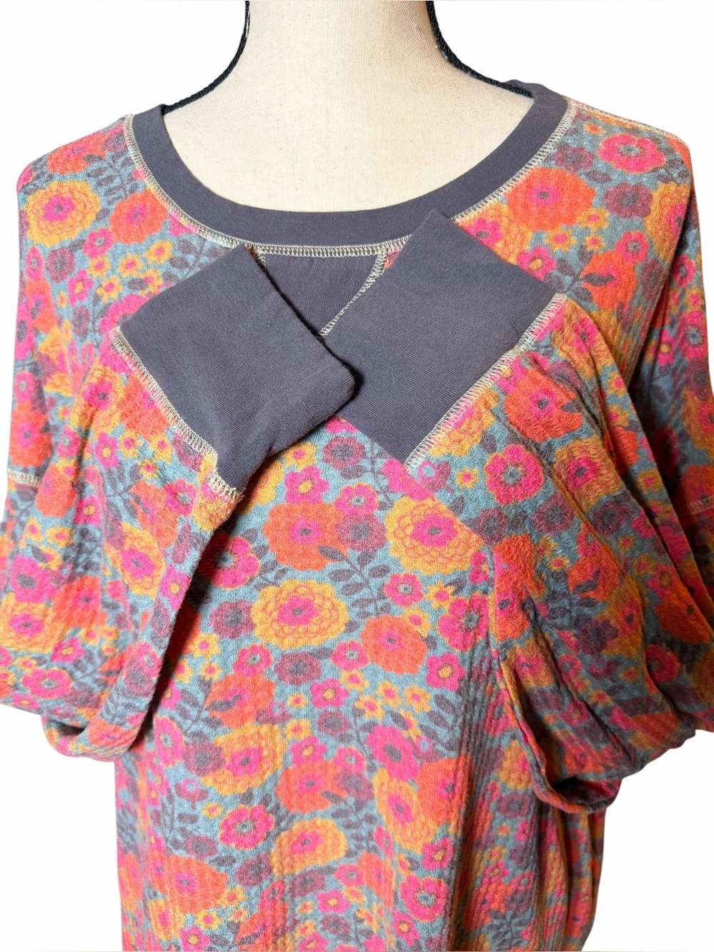 Natural Life Boho Waffle Knit Pajama Lounge Set - 3 Pieces, Floral Size XL - Picture 5 of 14